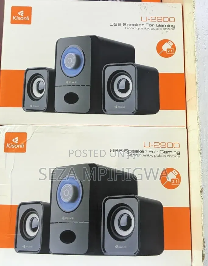 ​Kisonli U-2900 USB Gaming Speaker 2.1 - Bass Nguvu & Sauti Safi