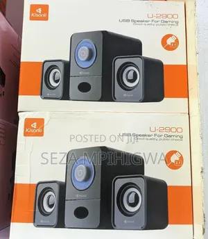 ​Kisonli U-2900 USB Gaming Speaker 2.1 - Bass Nguvu & Sauti Safi