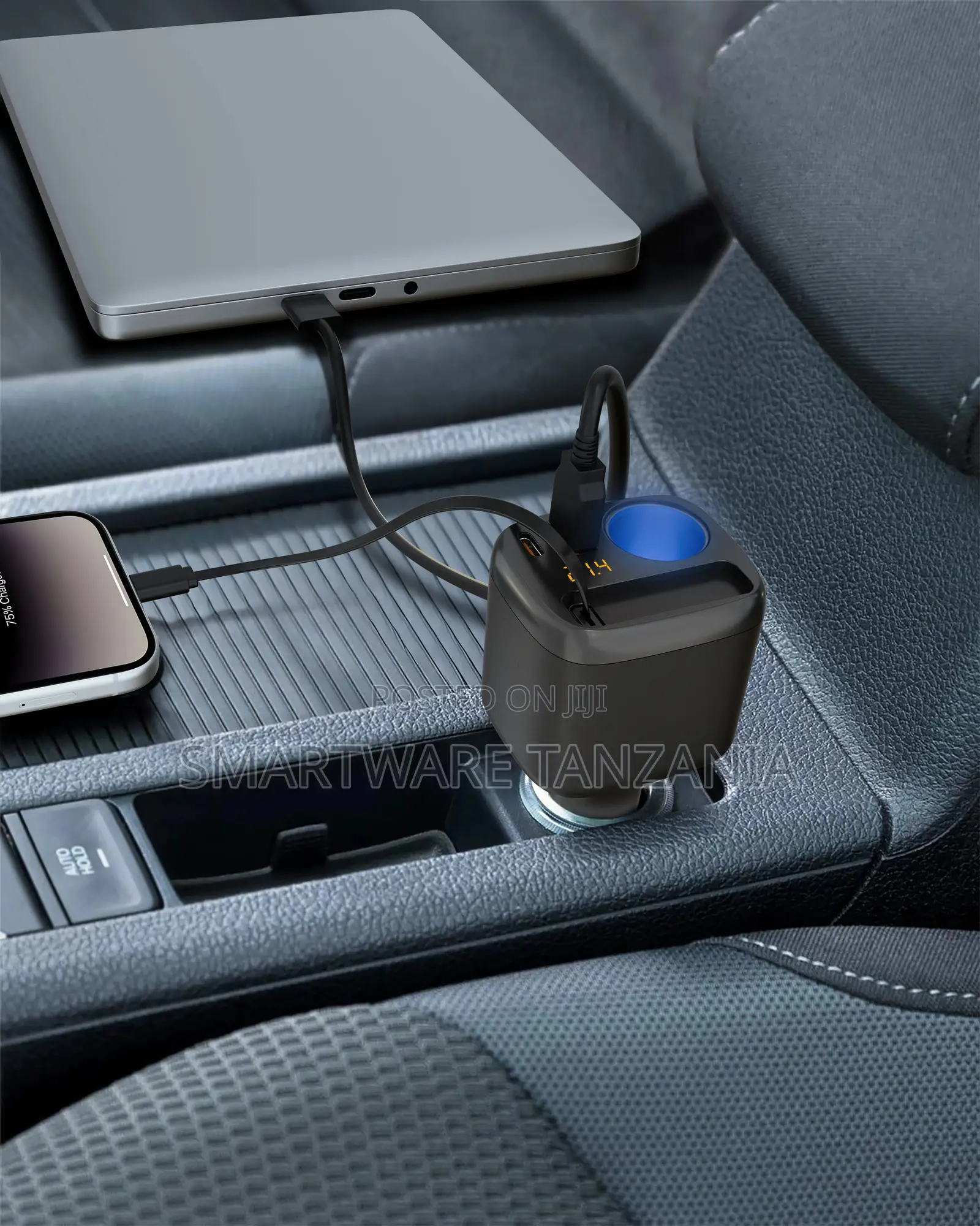 Porodo Apollo Multi-Port Car Charger With 45W PD and 18W QC, USB-C