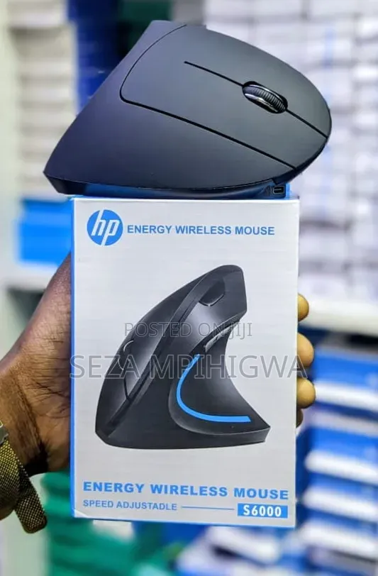 ​HP S6000 Ergonomic Wireless Mouse - Haimalizi Chaji & Inatunza Mkono