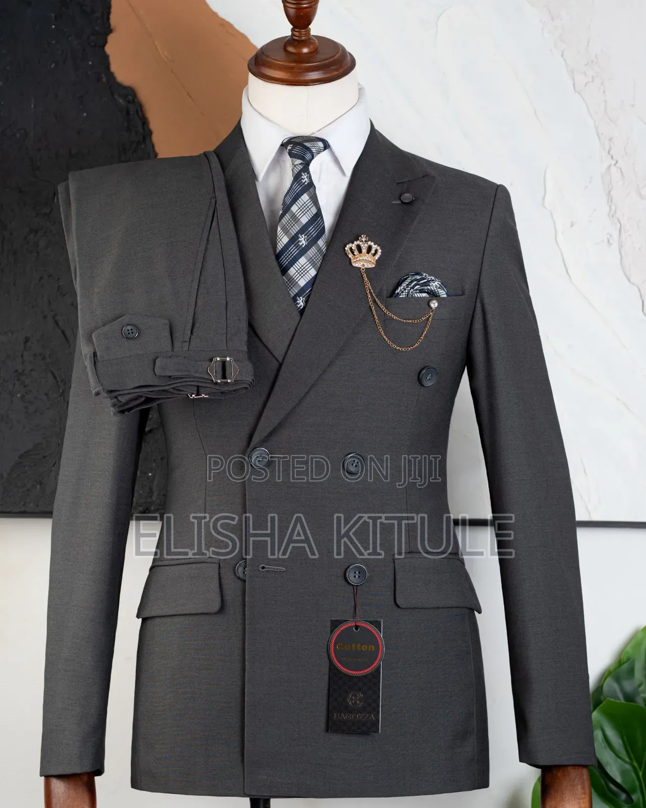 Brand Charcoal Grey for Men Suit