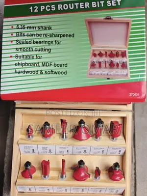 12pcs Router Bit Set 6mm – Model 270401