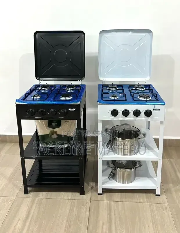 Ignas 4plate Gas Cooker Free Standing Shelves
