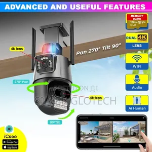 Solar Dual Lens Camera Ipo Ya Wi-Fi Na Pia Ipo Inayo Tumia Laini