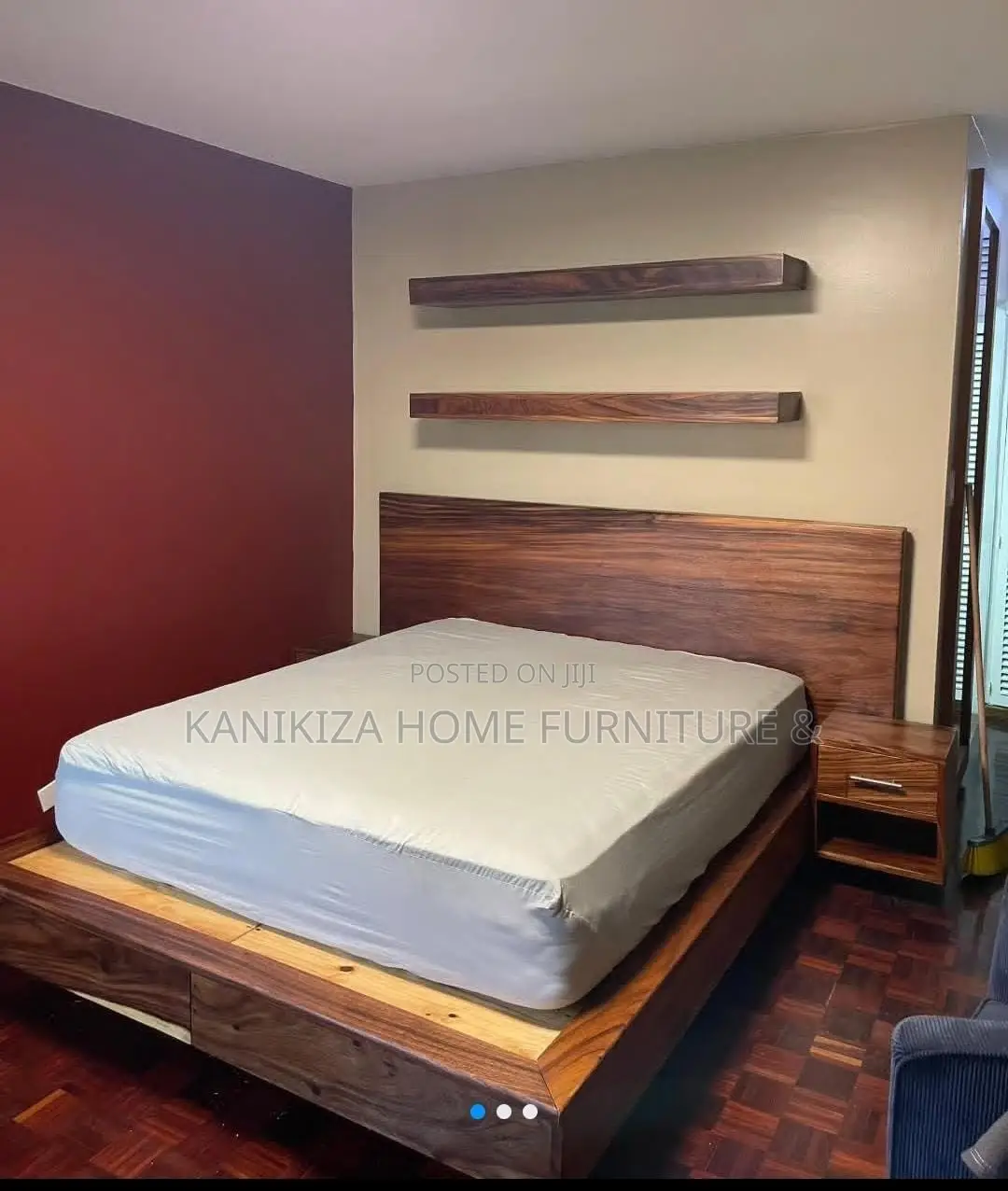Modern Bed Ya Ukubwa Wa 5/6 Mbao Mninga Ni Imara Na Nzuri Sana