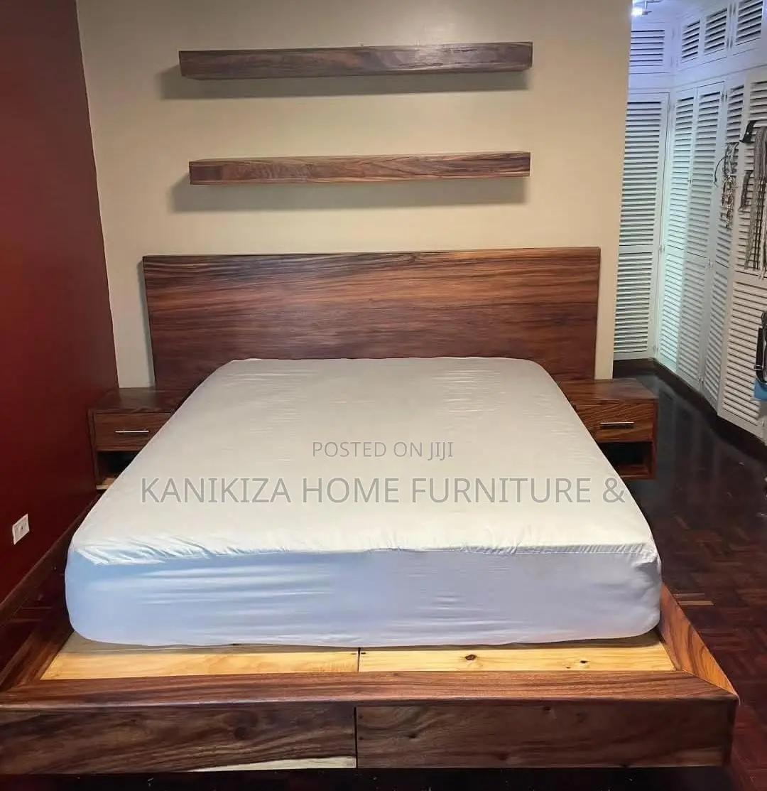 Modern Bed Ya Ukubwa Wa 5/6 Mbao Mninga Ni Imara Na Nzuri Sana