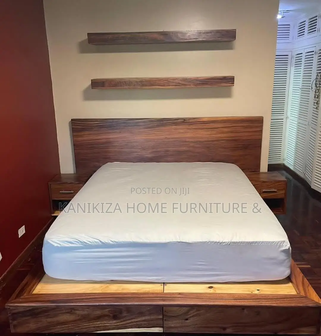 Modern Bed Ya Ukubwa Wa 5/6 Mbao Mninga Ni Imara Na Nzuri Sana
