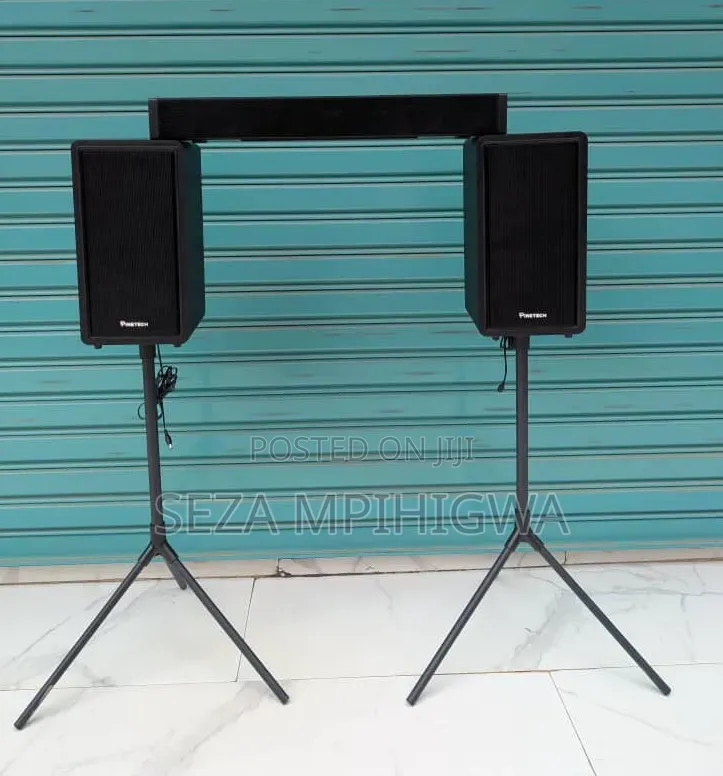 Firstech Portable PA Sound System With Speaker Stands (Heavy Duty)