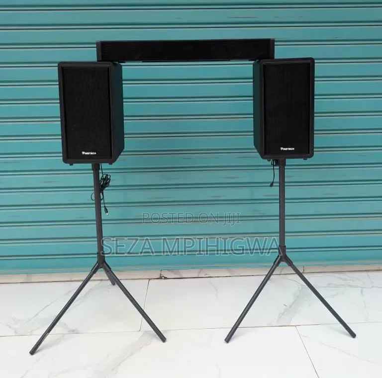 Firstech Portable PA Sound System With Speaker Stands (Heavy Duty)
