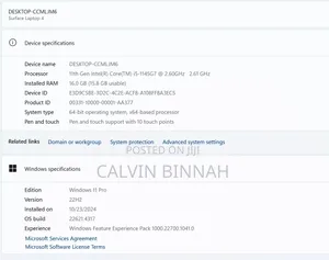 Laptop Microsoft Surface Laptop 4 16GB Intel Core i5 SSD 512GB