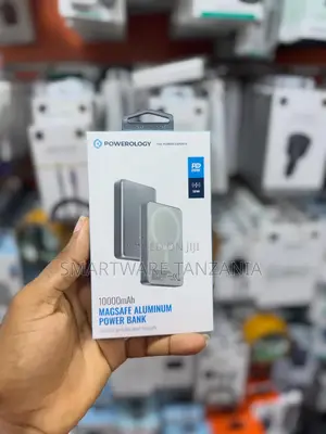Powerology 10000mAh MagSafe Aluminum Power Bank, 15W Output, Portable