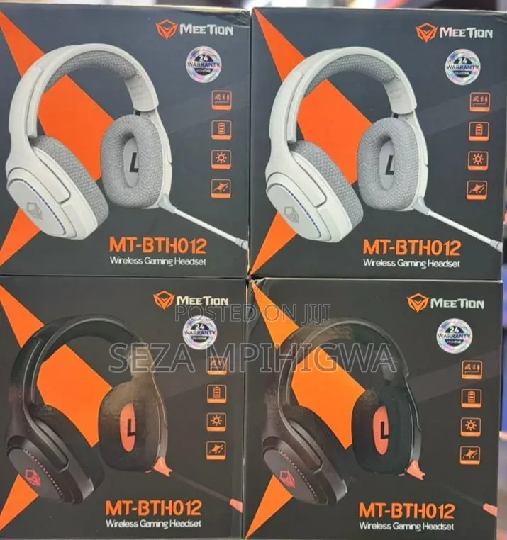 Meetion MT-BTH012 Wireless Gaming Headset (White & Black) - Brand New
