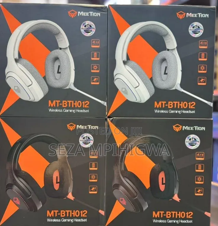Meetion MT-BTH012 Wireless Gaming Headset (White & Black) - Brand New