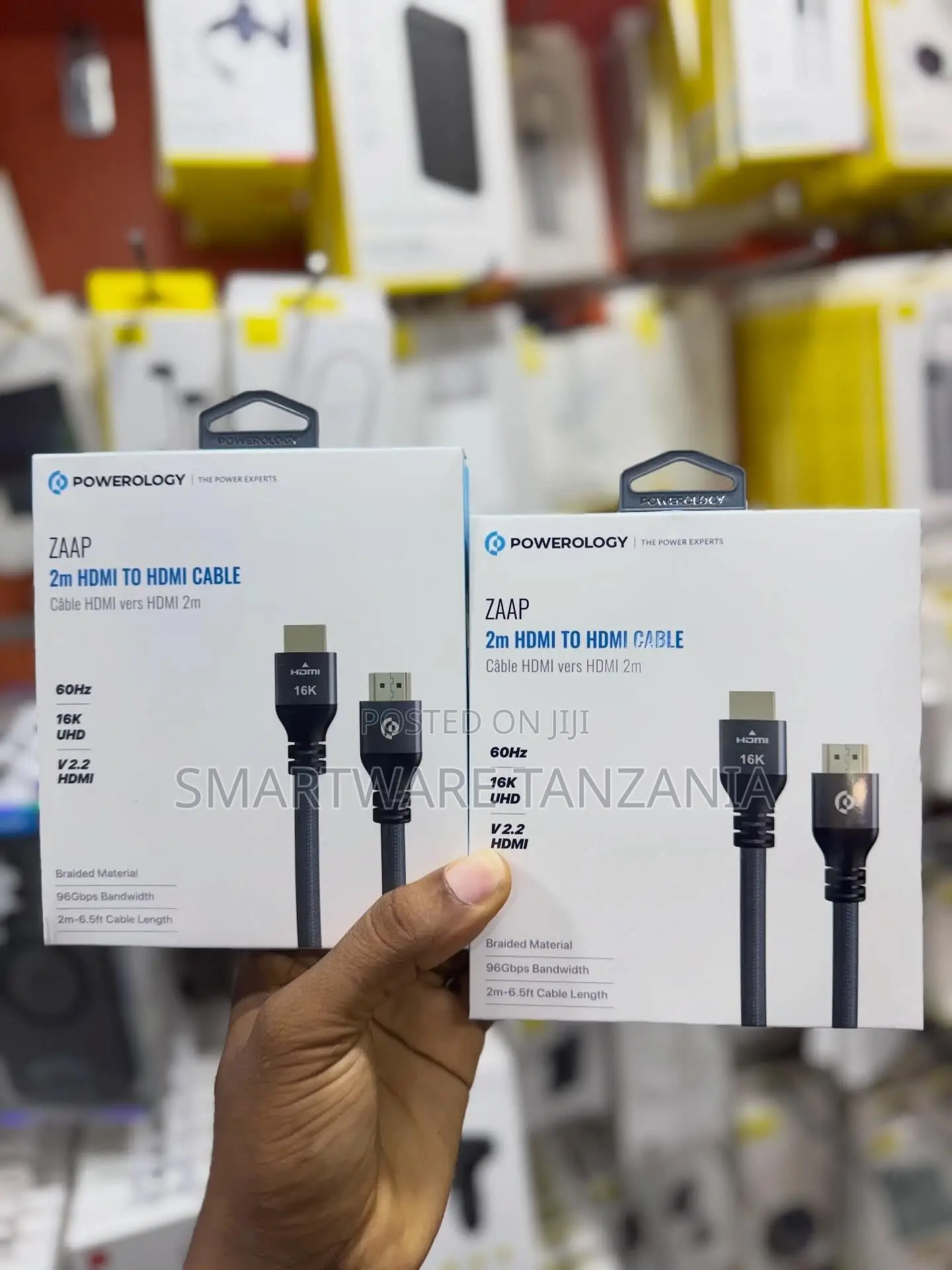Powerology Zaap 2m HDMI to HDMI Cable, 16K UHD, V2.2, Braided Material