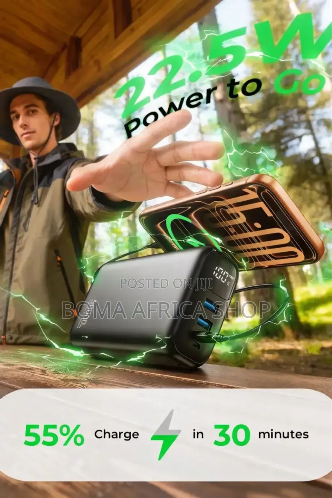 50,000mah Portable Power Bank 22.5W Fast Charging for Cell Phone