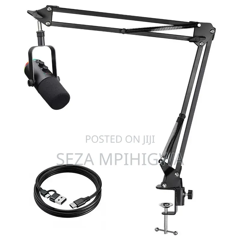 V8K Live Sound Card Set With Condenser Microphone & Boom Arm Stand