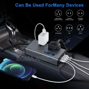 7in1 Car Power Inverter 200W 12v-220v Universal Socket Fast Charging