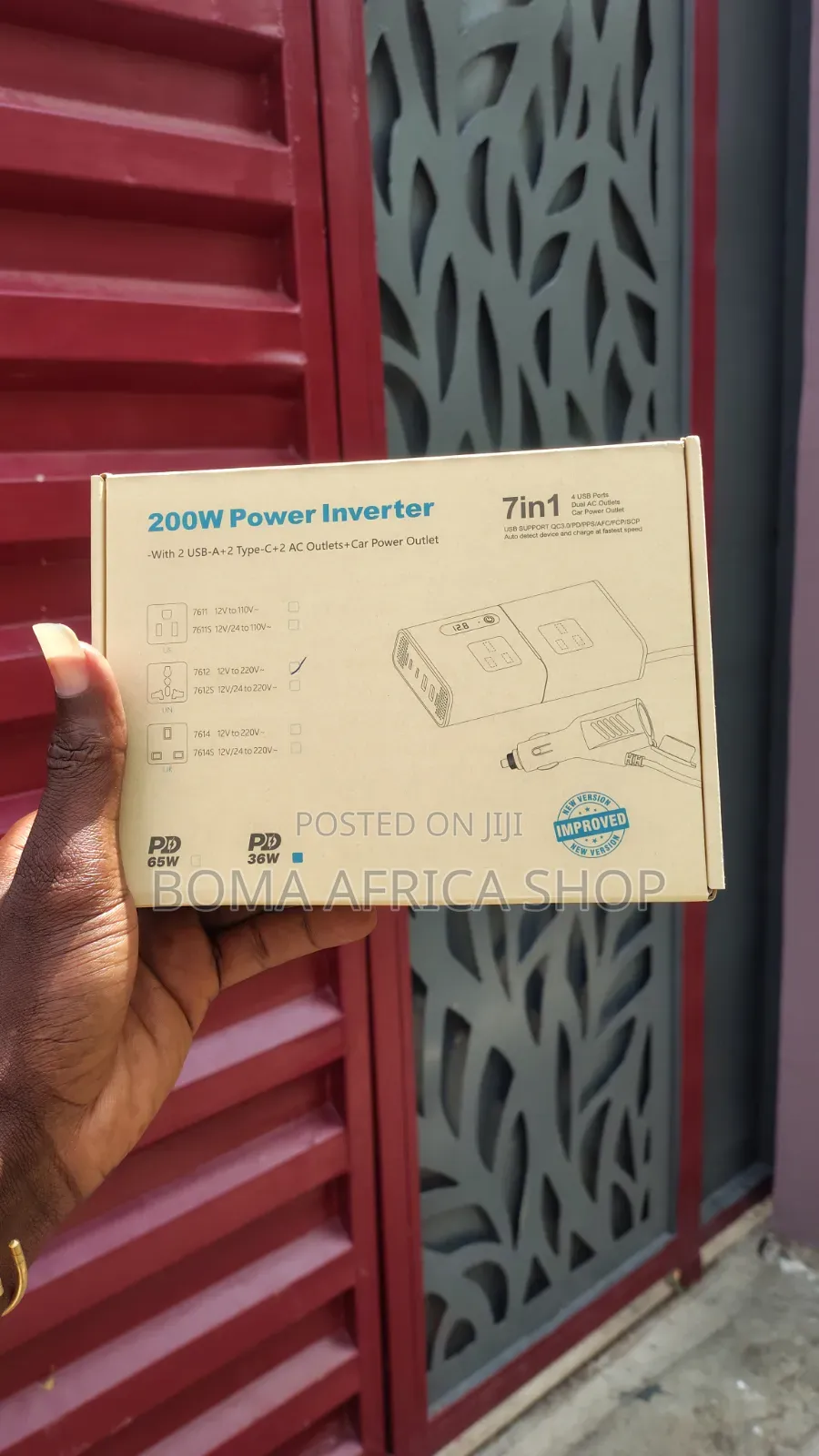 7in1 Car Power Inverter 200W 12v-220v Universal Socket Fast Charging