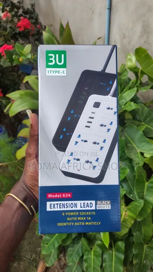 6 2500W Universal Socket Extension 3M Electric Extension With Switch