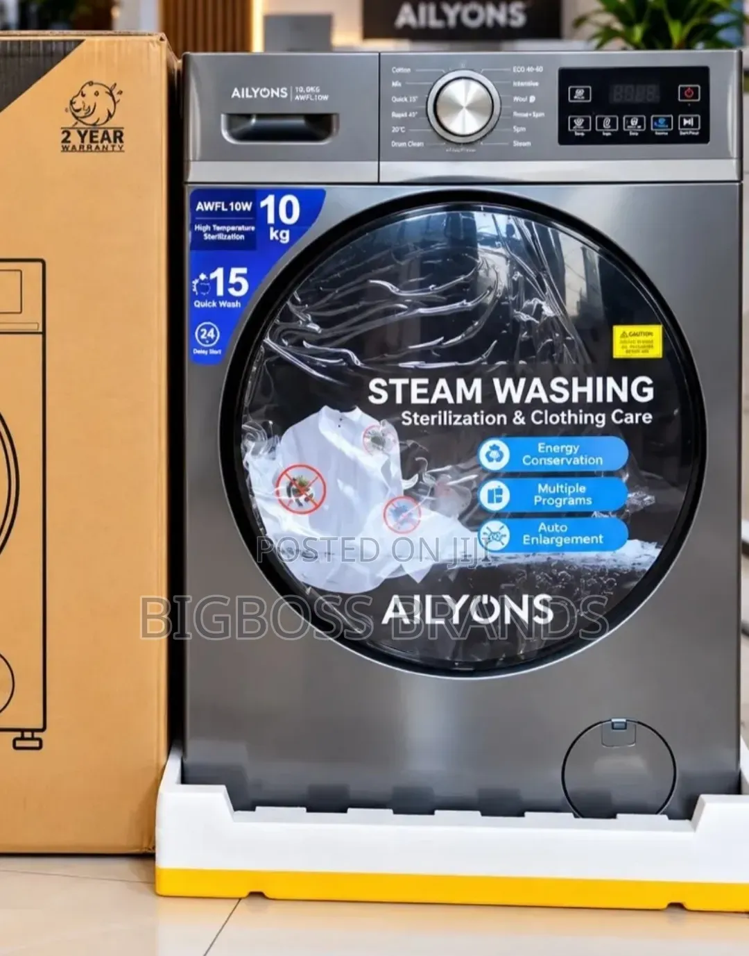 Ailyons Washing Machine Front Load Wash & Spin 10Kg