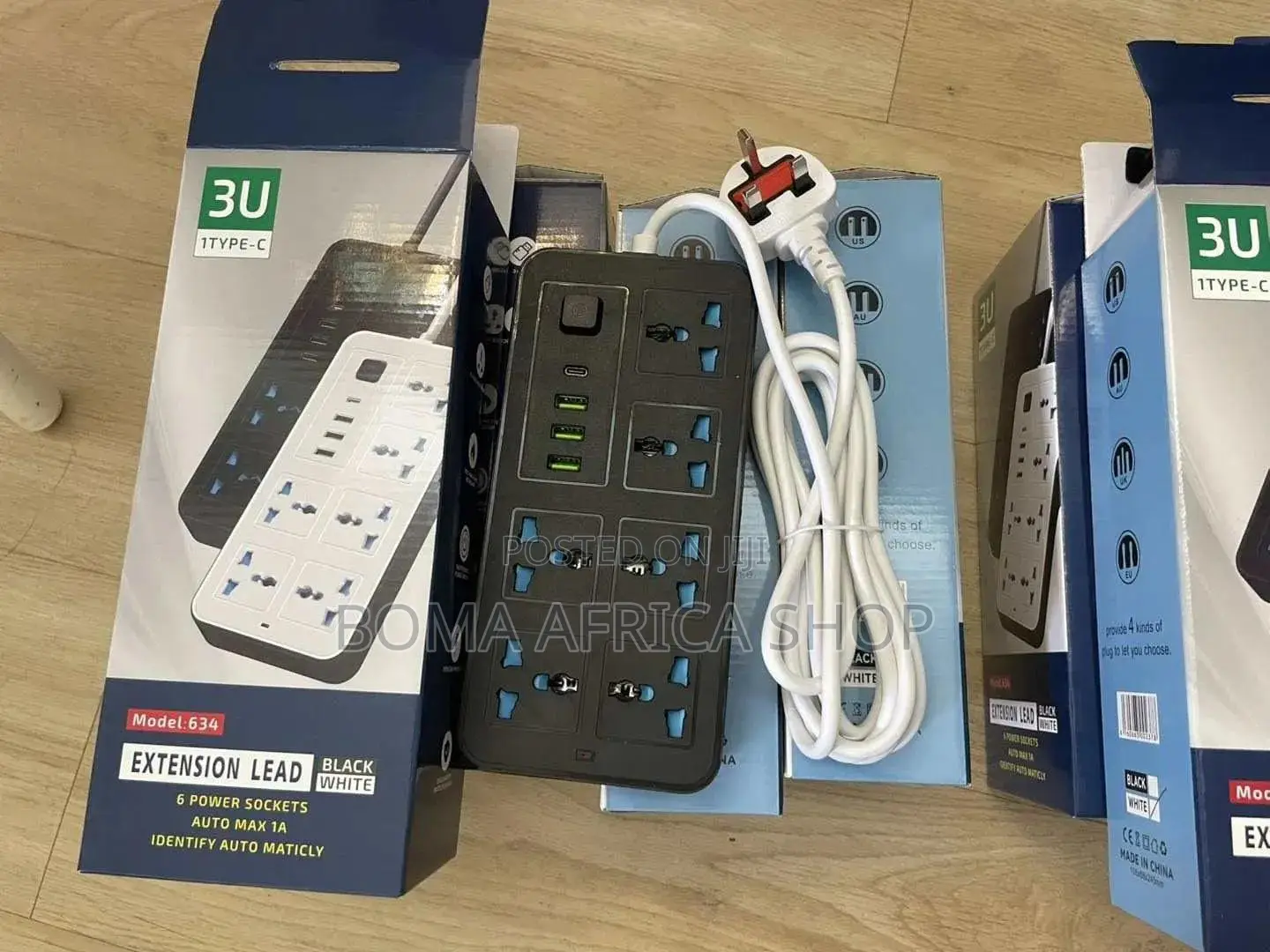 6 2500W Universal Socket Extension 3M Electric Extension With Switch