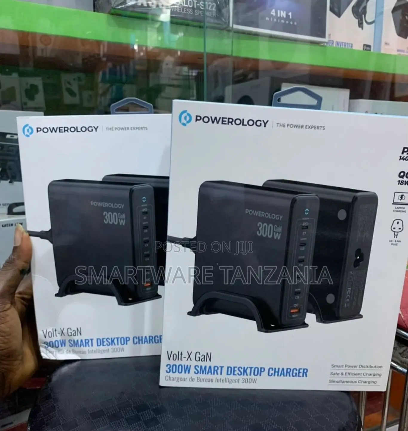 Powerology Volt-X GaN 300W Smart Desktop Charger With USB Ports