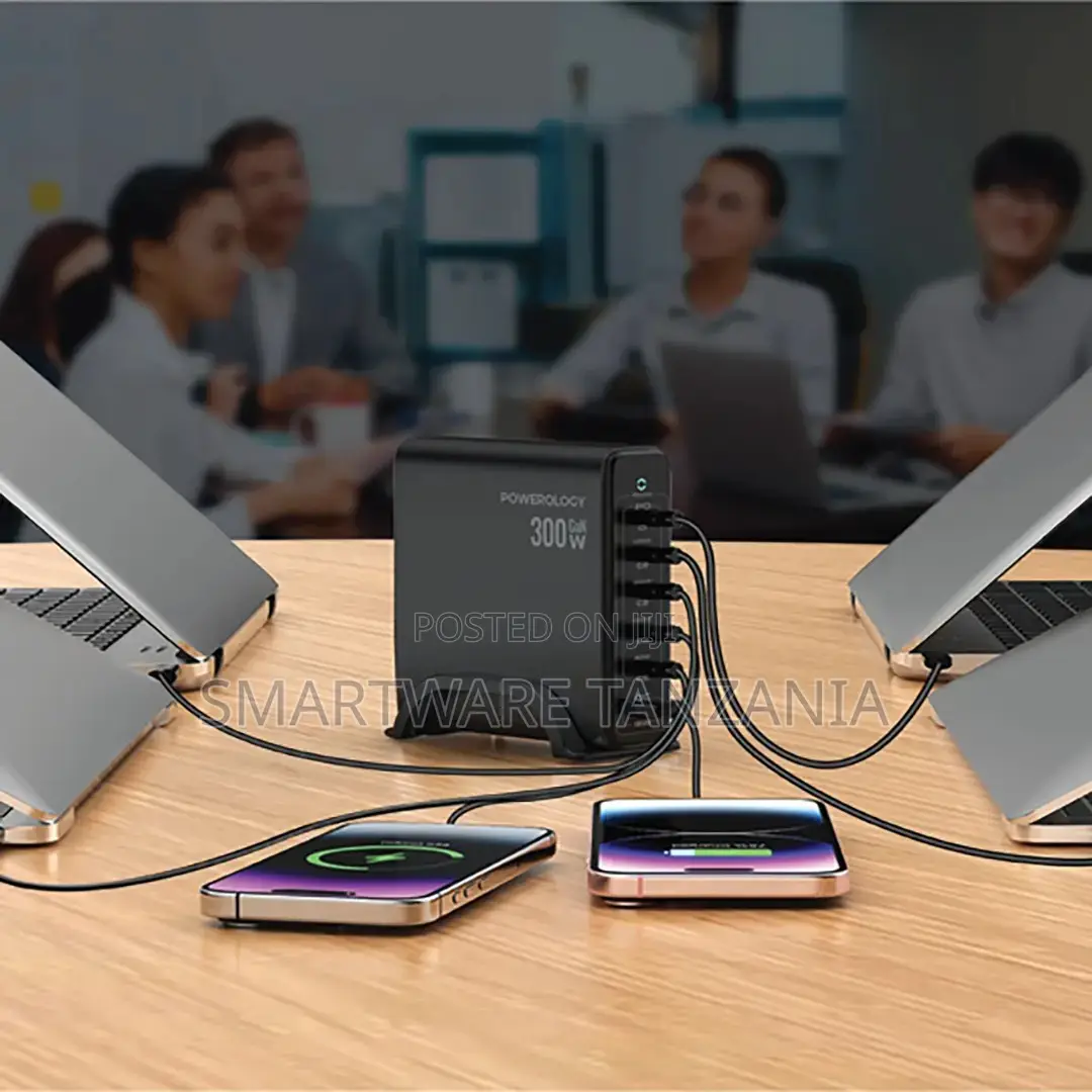 Powerology Volt-X GaN 300W Smart Desktop Charger With USB Ports