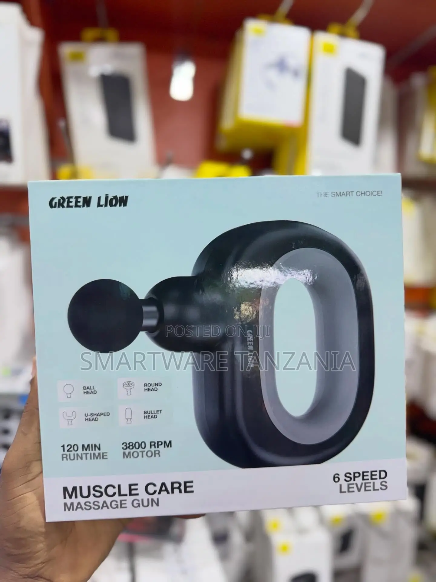 Green Lion Muscle Care Massage Gun, 120 Min Runtime, 3800 RPM Motor