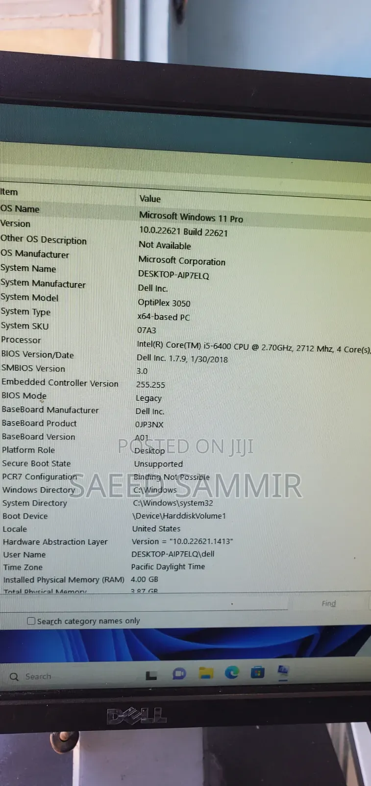 Desktop Computer Dell OptiPlex 3050 4GB Intel Core i5 HDD 500GB