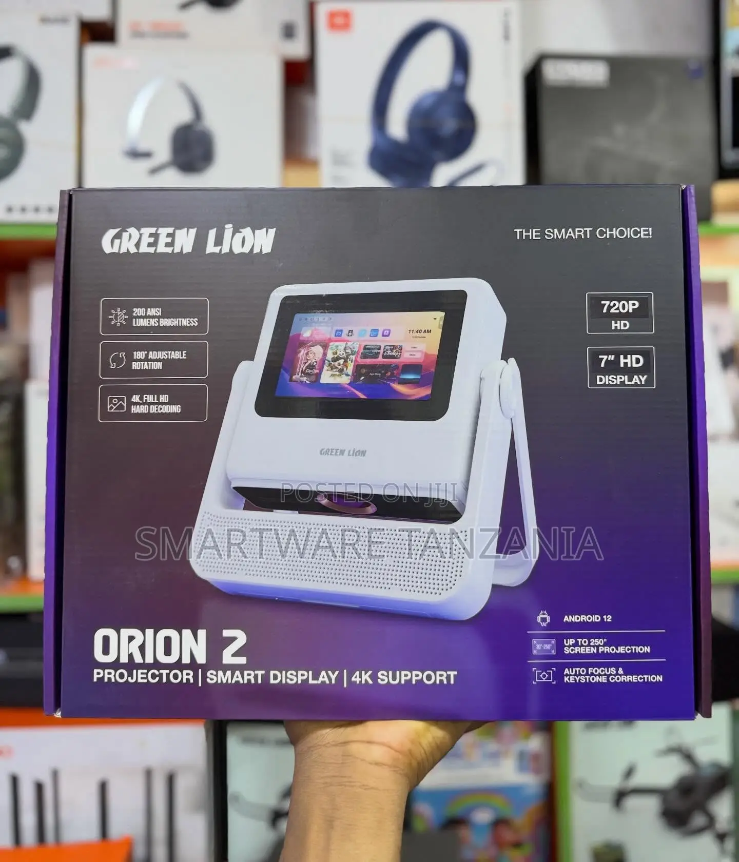 Green Lion Orion 2 Projector 720P HD, 200 ANSI Lumens Brightness