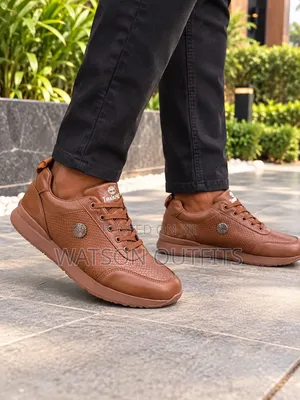 Men's Leather Sneaker Shoes in Timberland Stamp Design on Side