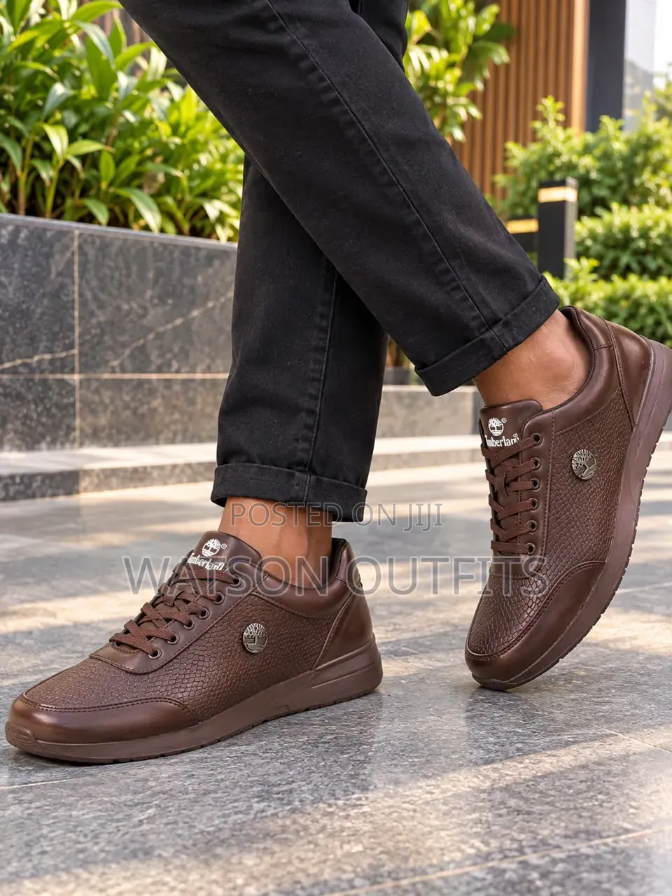 Men's Leather Sneaker Shoes in Timberland Stamp Design on Side