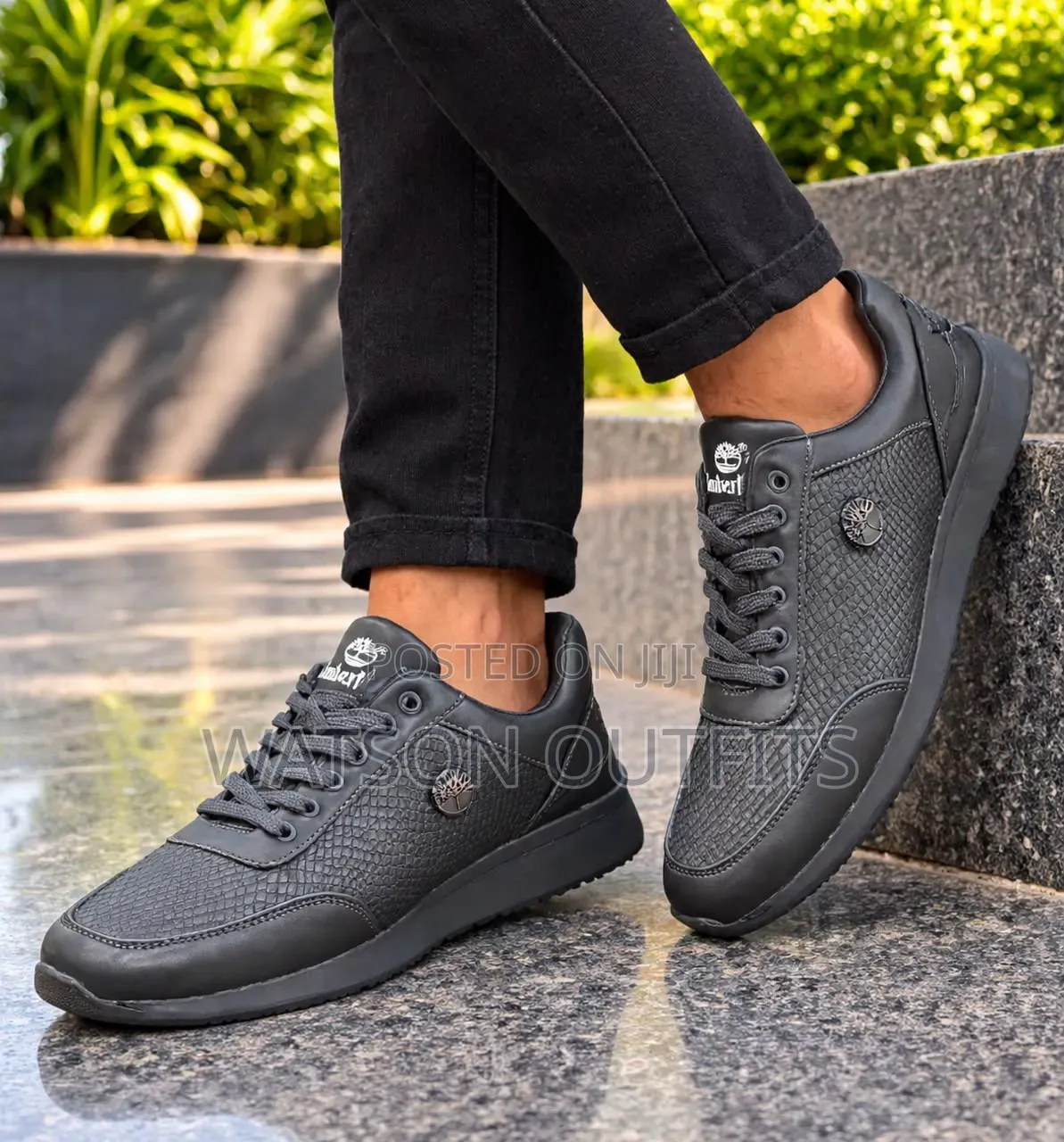 Men's Leather Sneaker Shoes in Timberland Stamp Design on Side