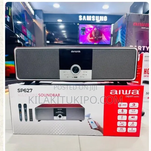Aiwa SP627 Portable Soundbar 400W With 2 Wireless Mics