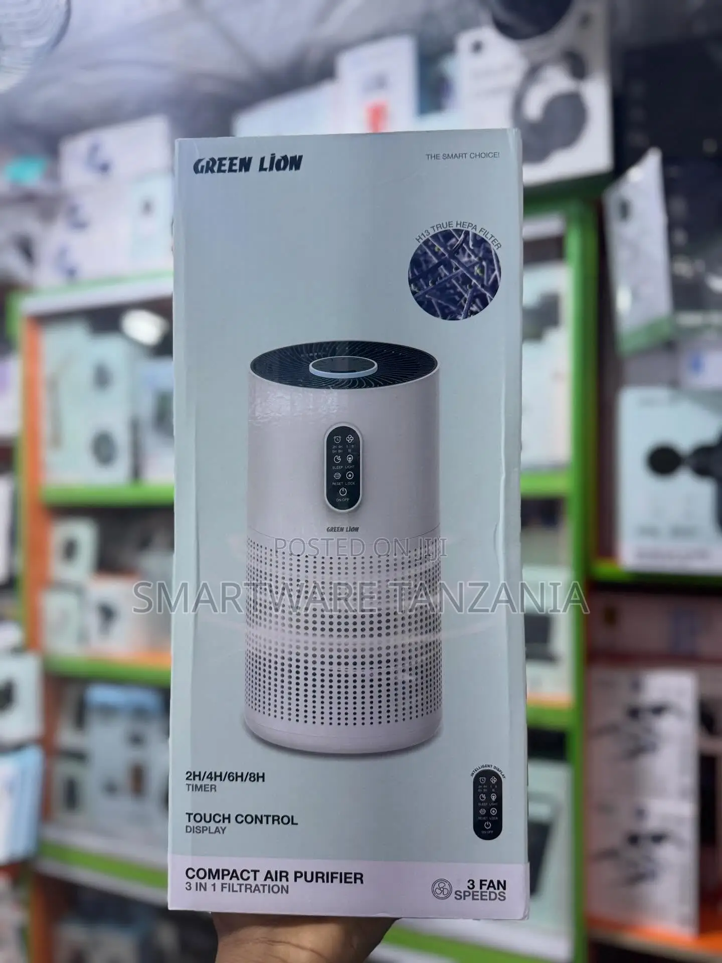 Green Lion Compact Air Purifier With H13 True HEPA Filter, 3 Speeds