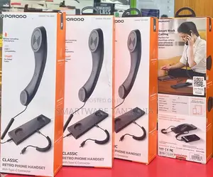 Porodo Classic Retro Phone Handset With USB-C Connector, Coiled Cable