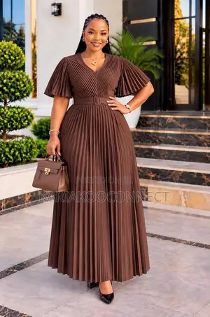 Graceful Waist-Belt Maxi Dress