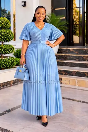 Graceful Waist-Belt Maxi Dress