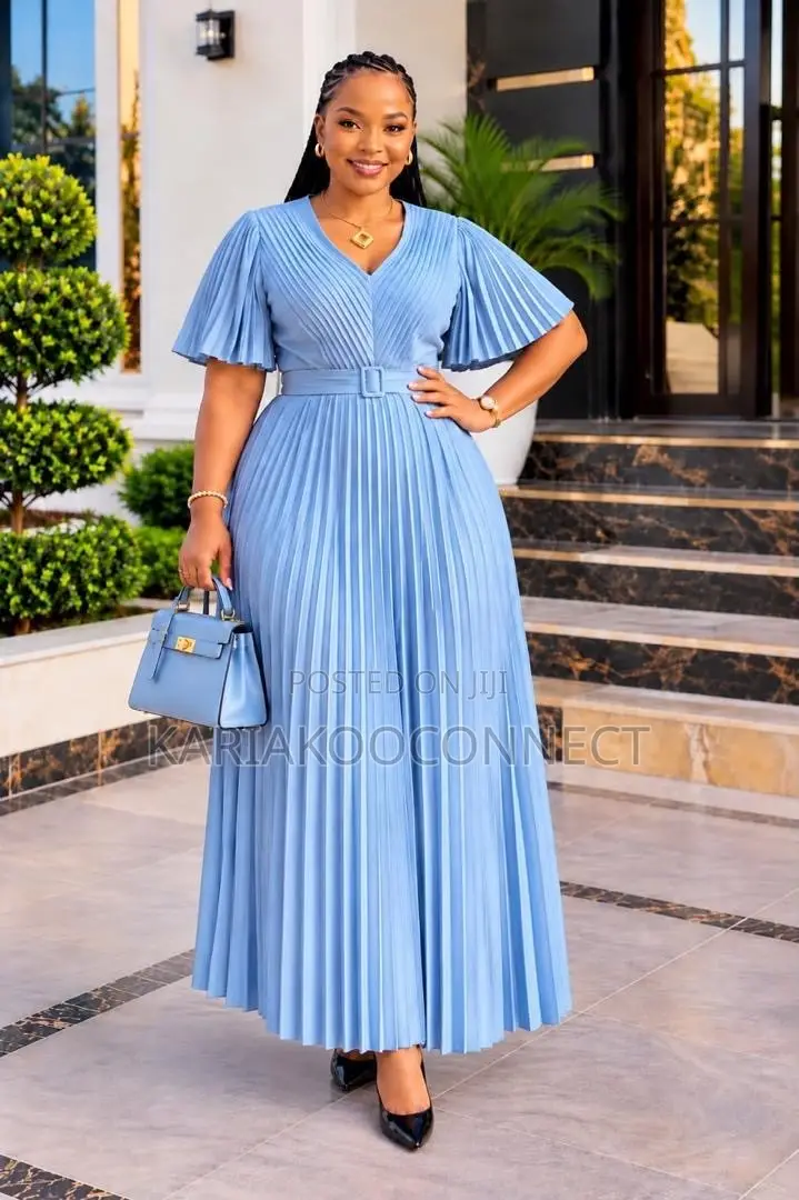 Graceful Waist-Belt Maxi Dress