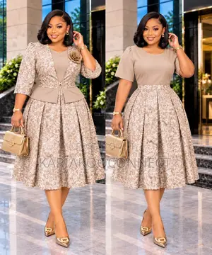 Two-Piece Jacquard Midi Dress