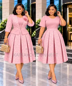 Two-Piece Jacquard Midi Dress