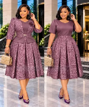 Two-Piece Jacquard Midi Dress