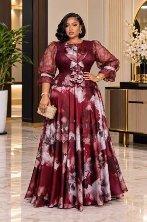 Floral Bow Front Maxi Gown