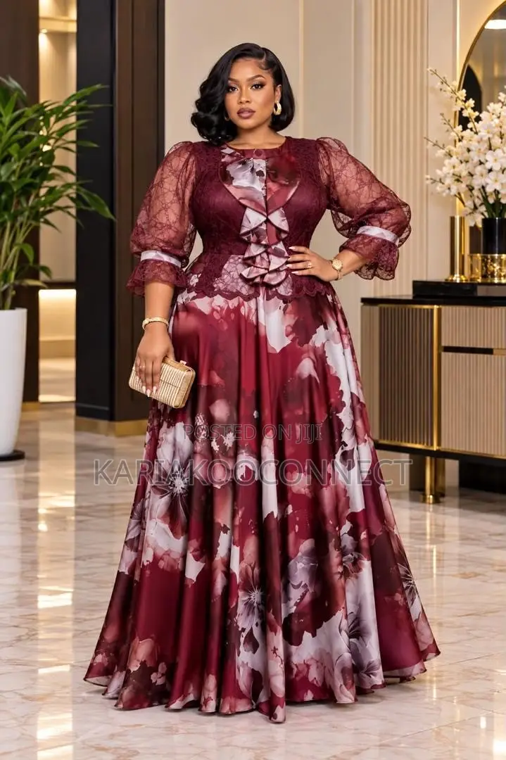 Floral Bow Front Maxi Gown
