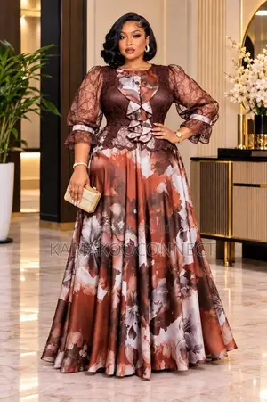 Floral Bow Front Maxi Gown