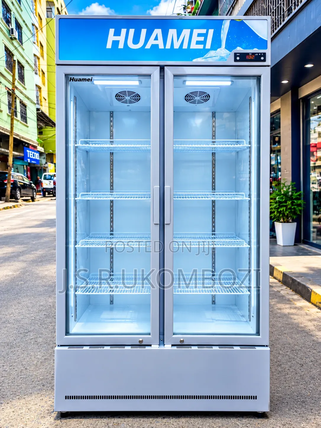 Huamei Show Cas Fridge 
Ujazo 630L
Silver Body Colour 