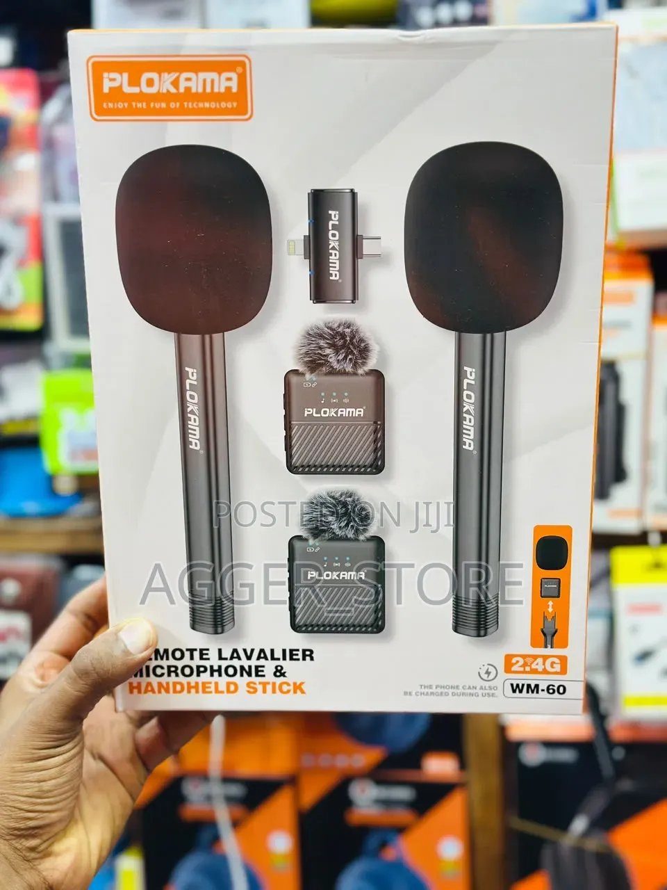 PLOKAMA WM-60 Wireless Dual Microphone and Handheld Stick System