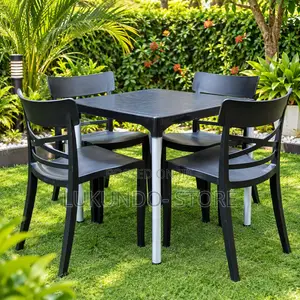 Restaurant Black Table With 4 Chairs