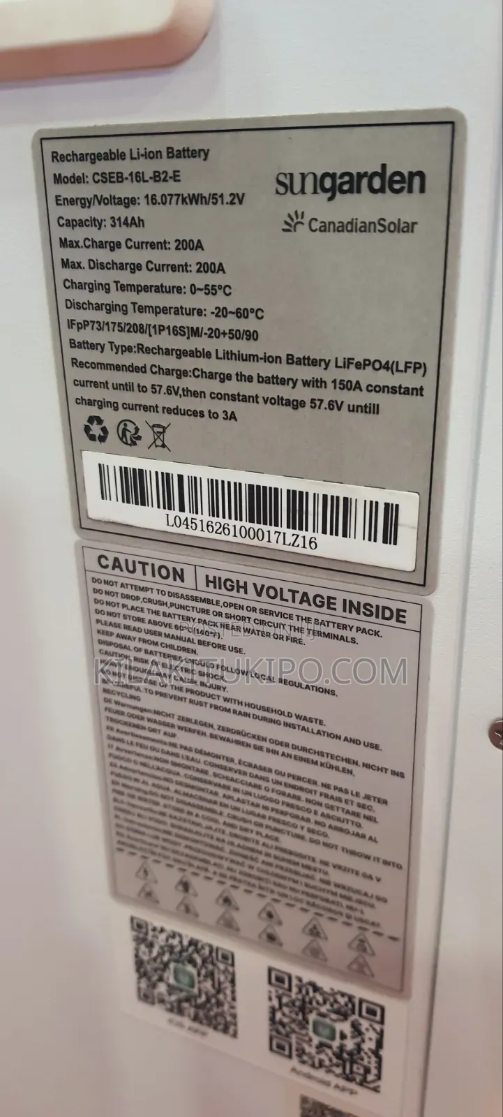 Rechargeable Lithium Iron Battery Lifep04 (314ah, )