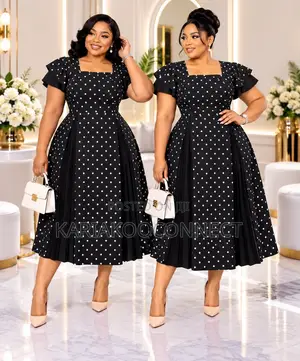 Polka Dot Midi Dress With Flutter Sleeves
